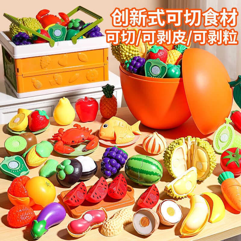Bebê educacional frutas vegetais cortador música simulação cozinha utensílios de mesa descascado Durian menina supermerc