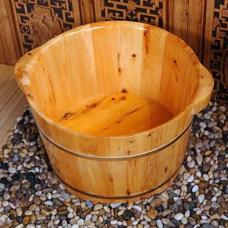 Banho de pés Barril de madeira sobre panturrilha Aquecimento Banheira de pés Lavagem de pés Barril de madeira Massagem d