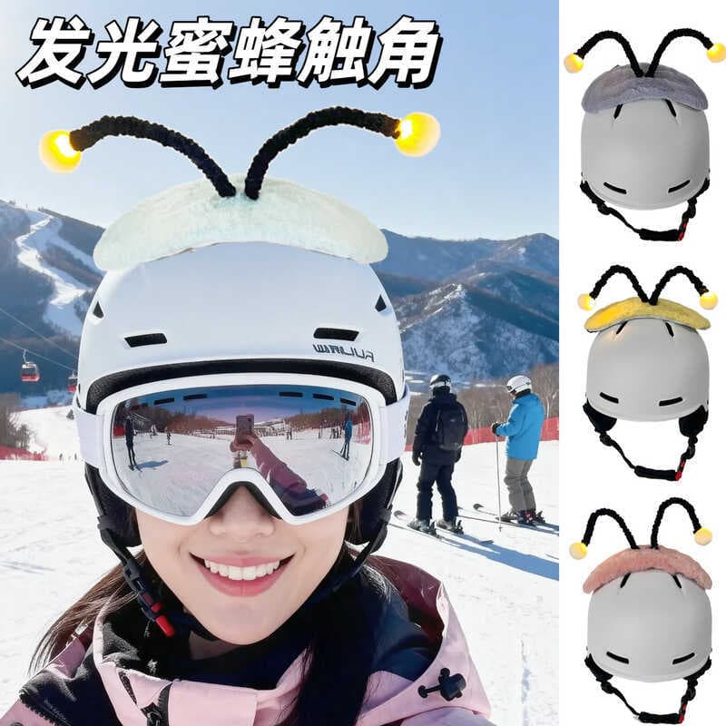 Pequena abelha capacete decoração luminosa pequenos tentáculos dobrável Casual forma côncava estilo único capacete de es