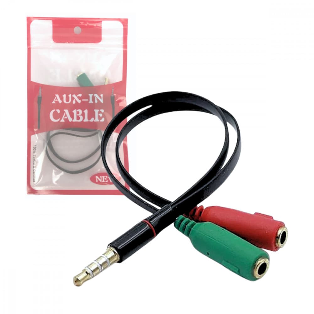 Cabo Auxiliar Adaptador Audio P2 para Duplo P2 Femea Fone e Microfone Headset P2 / 2X