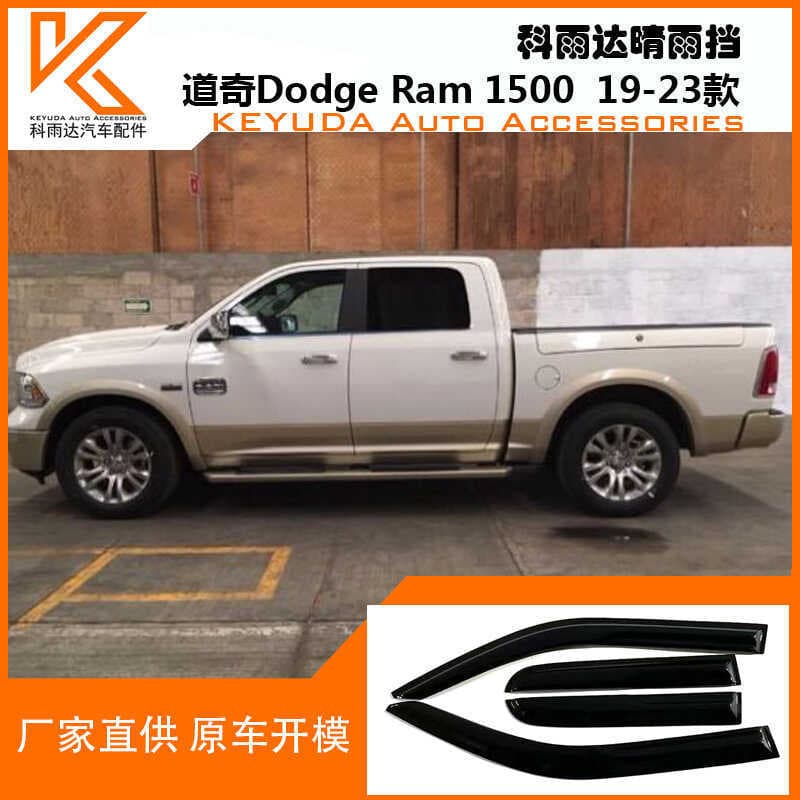 Sobrancelha de chuva de janela adequada para Dodge Ram 15 2019-2023 estilo bloco de chuva modificação de janela