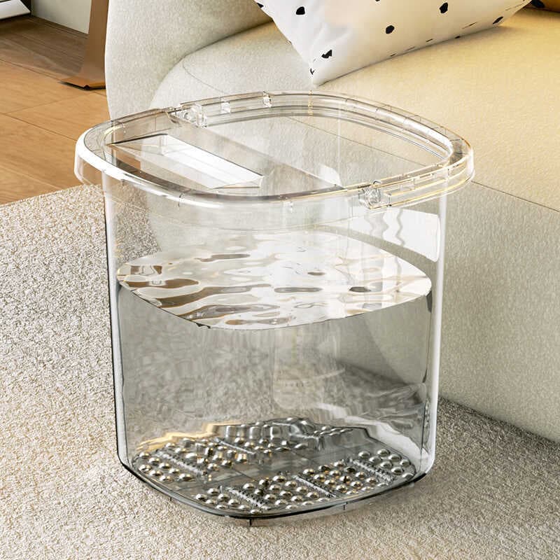 Banho de pés com massagem nos pés, banheira doméstica de plástico transparente alto para animais de estimação, lavagem p