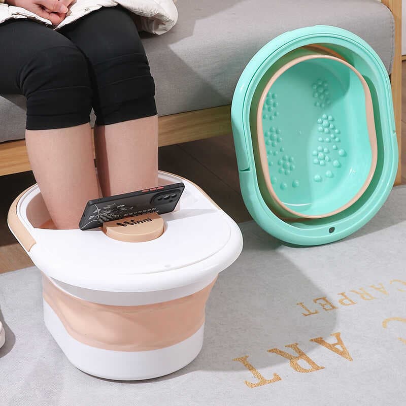 Conveniente banheira para pés banheira dobrável armazenamento massagem doméstica saúde banheira para pés engrossado lava