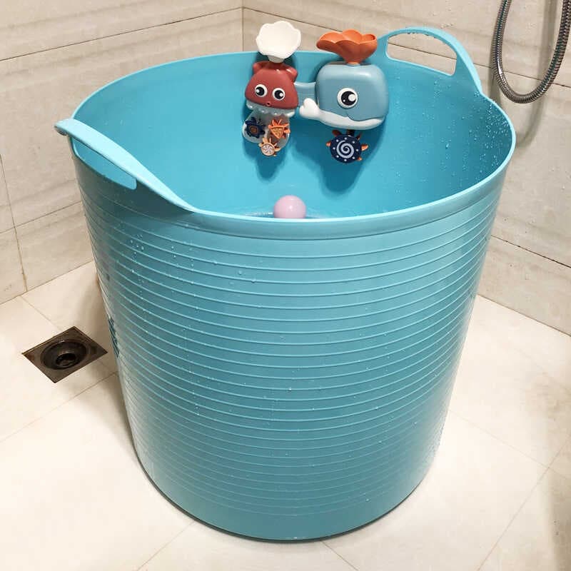 Banheira de plástico para crianças, banheira de bebê, balde de armazenamento multifuncional, banheira de banheiro espess