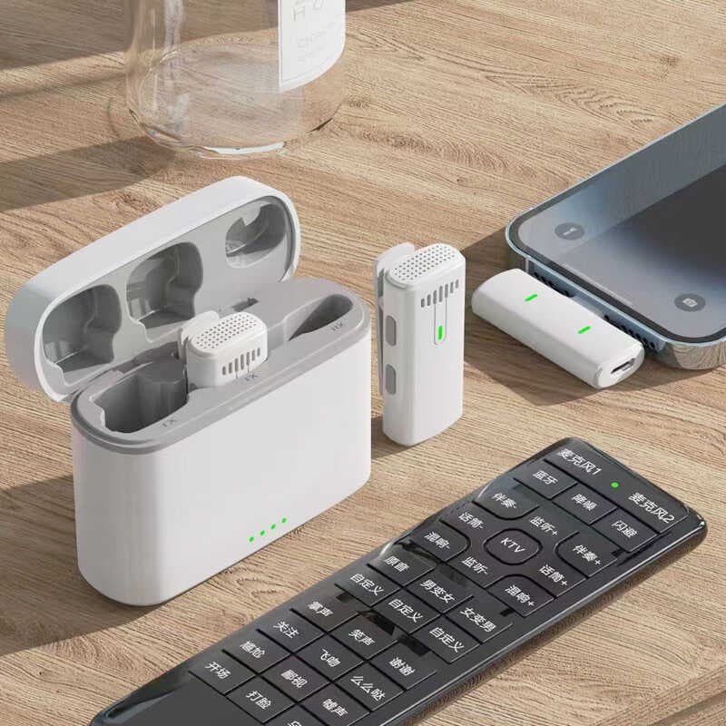 Halter microfone de lapela sem fio placa de som dispositivo integrado rádio redução ruído independente fone de ouvido Bl