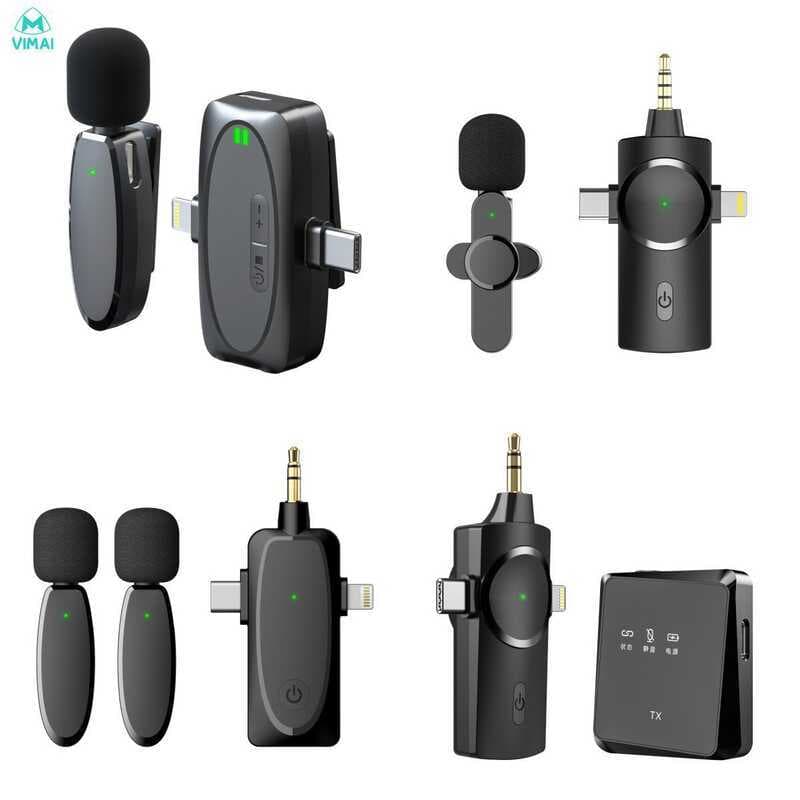 Tipo de lapela Interface três-em-um microfone de lapela sem fio redução de ruído rádio microfone câmera áudio Sel