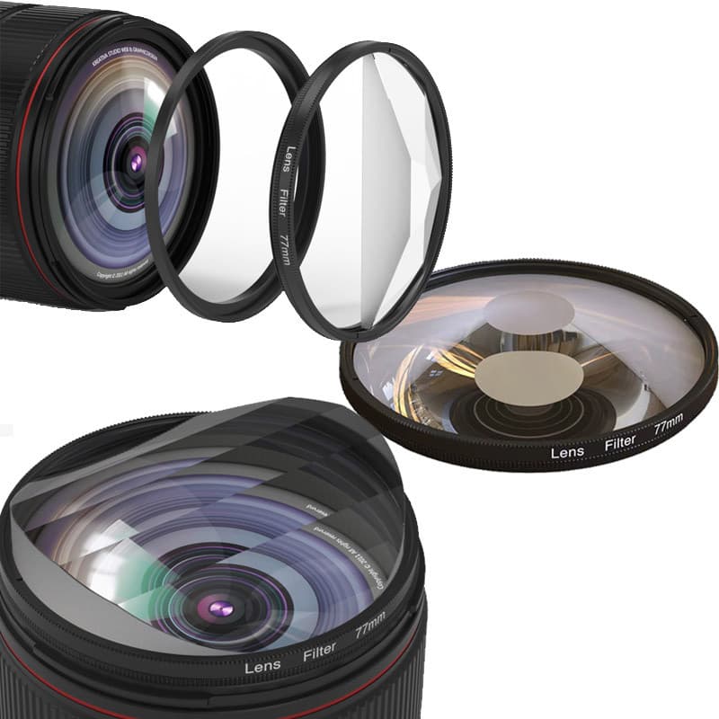 Filtro Linear Da Lente Câmera Dos Acessórios Do Prisma Para A Fotografia Foto