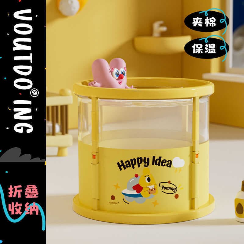 Voutdoing balde de natação translúcido doméstico banheira do bebê dobrável instalação-livre pai-filho jogando água S