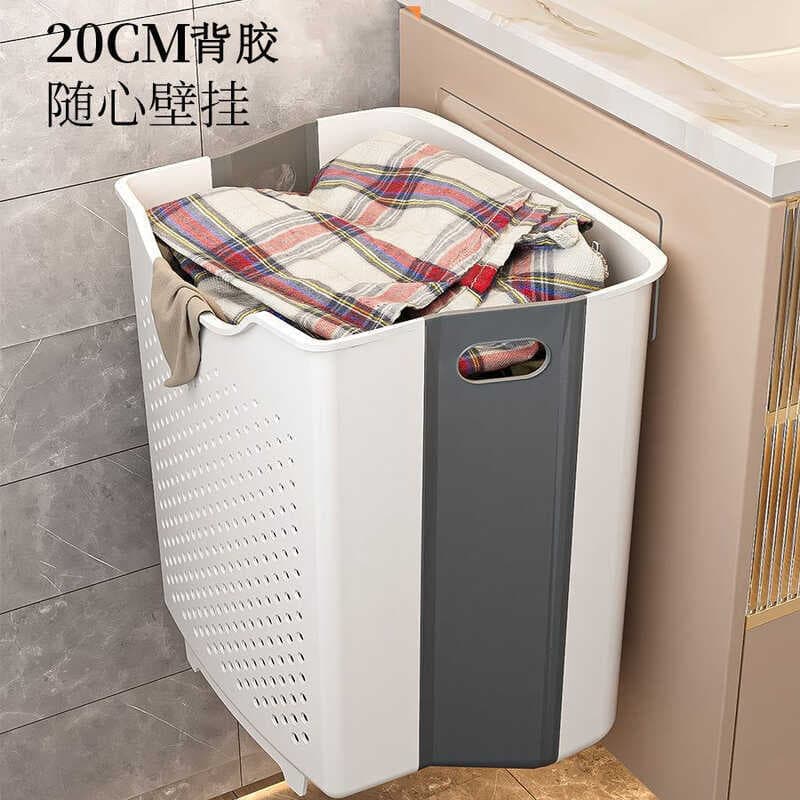 Montado na parede dobrável cesta de armazenamento de roupas sujas casa do banheiro roupas ferramenta útil cesta de máqui