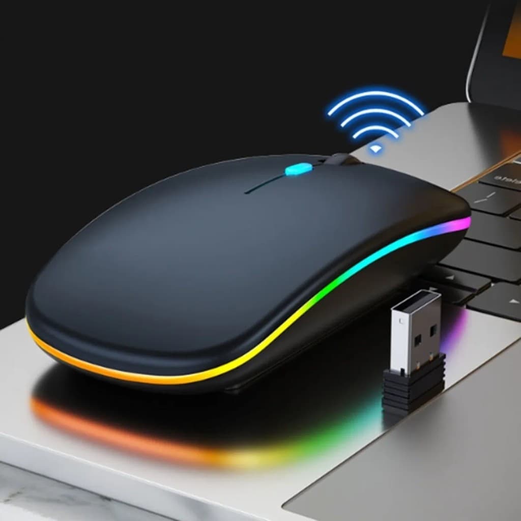 Mouse sem fio wireless rgb  MODERNO COMPACTO FUNCIONAL ESCRITORIO JOGOS dual band receptor nano