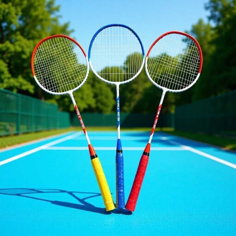 Keka 888 Raquete de Badminton para iniciantes em liga de ferro Conjunto duplo de raquete de treinamento durável