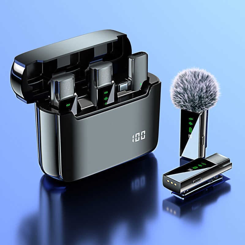 Um para quatro microfone de lapela sem fio com caixa de carregamento S16 telefone móvel Multiplayer redução de ruído rád