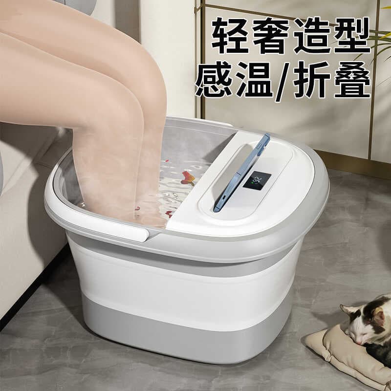 Banho de pés dobrável portátil com tampa isolamento de panturrilha doméstico banho de pés dormitório banho de pés