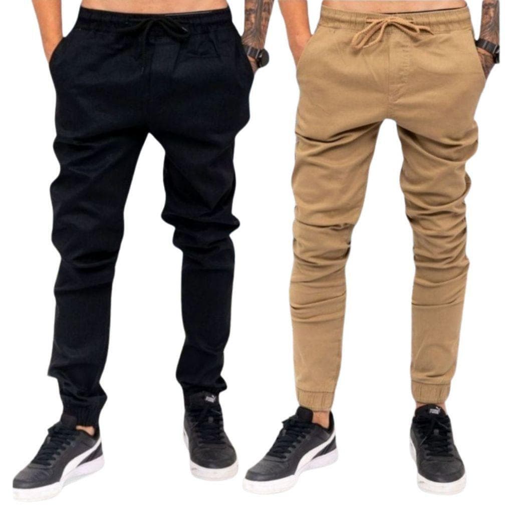 Kit 2 Calça Jogger Masculina Jeans Adulto Slim Moda Direto Da Fábrica Joger Academia Com Punho Novidade