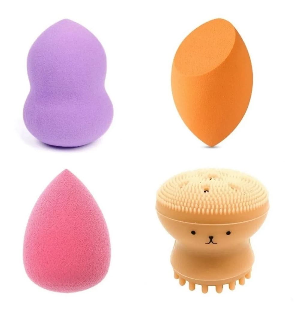 Kit Com 3 Esponja Para Maquiagem E Uma Esponja Povo