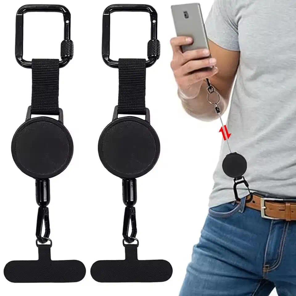 Suporte Retrátil Anti-Roubo Para Telefone , Cordão De Segurança Smartphone Com Mosquetão , Arnês Queda Caminhadas , Cicl