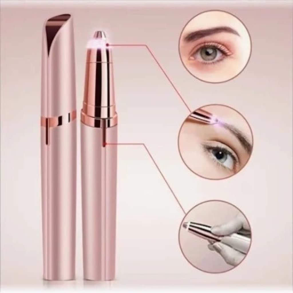 Caneta Depiladora Para Sobrancelhas, Nariz, Buço, Elétrica Recarregável USB LED
