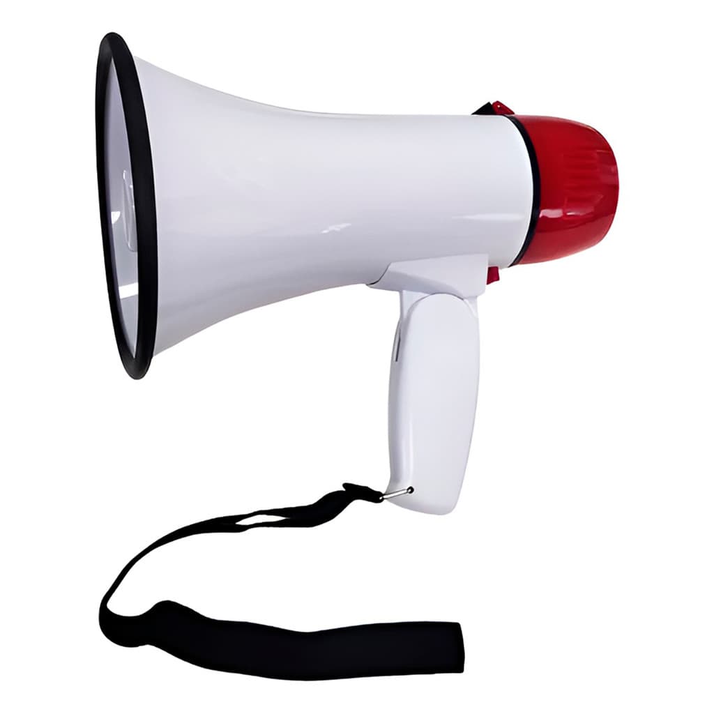 Megafone Recarregável com Sirene Gravador Som Volume