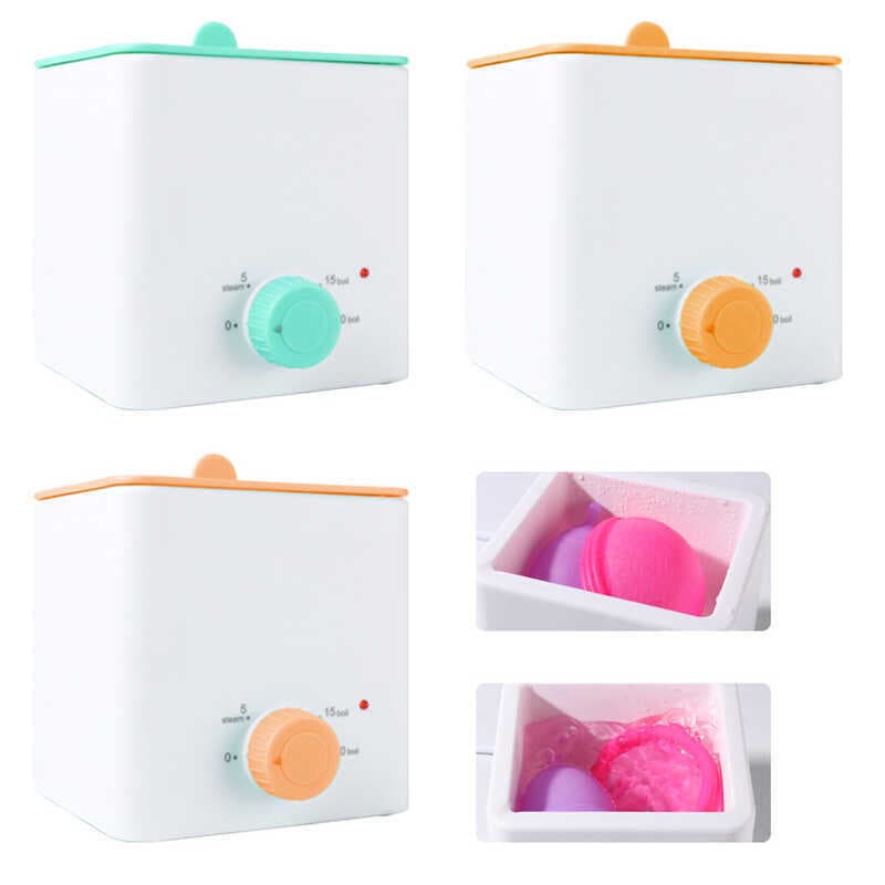 Copo Menstrual masculino, suprimentos de Silicone, esterilizador de limpeza, uso duplo, esterilizador de alta temperatur