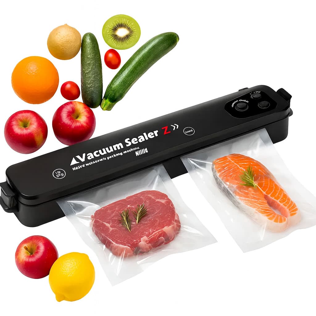 Seladora Portátil a Vácuo de Alimentos Máquina Compacta para Conservar Carnes Frios e Legumes 220V