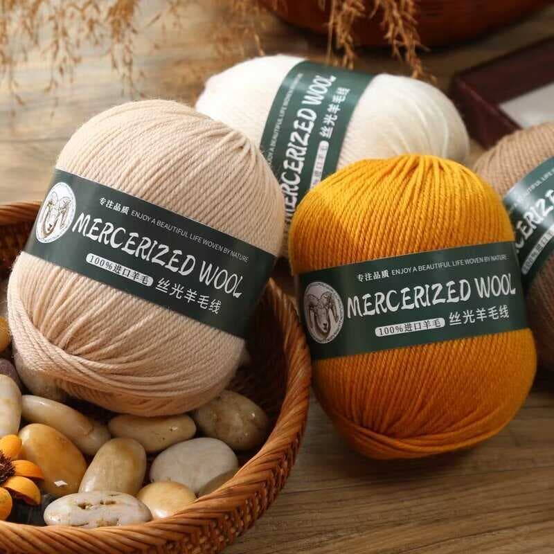 Fio de lã pura mercerizado tricotado à mão suéter médio grosso jaqueta cachecol fio bebê Threa