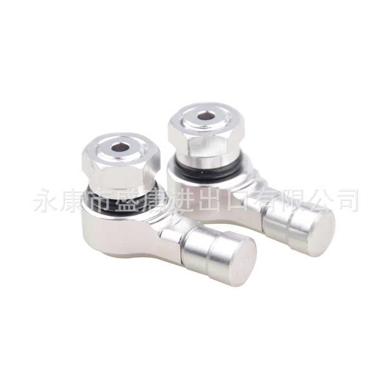 GOOFIT 90 graus motocicleta espiral prata válvula haste pneu par substituição ATV