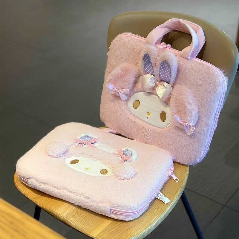 Bonito dos desenhos animados rosa menina coração portátil saco de arquivo portátil iPad Tablet saco de armazenamento