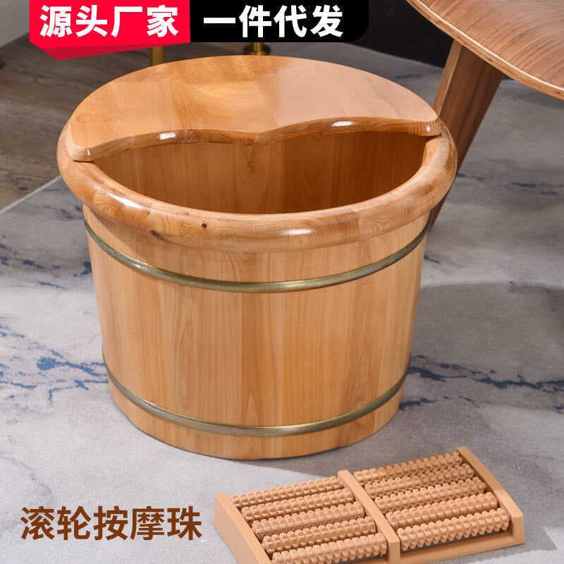 Banho de pés Barril de madeira Cipreste Barril de banho de pés de madeira Bacia de madeira espessada Lavatório de pés Ba