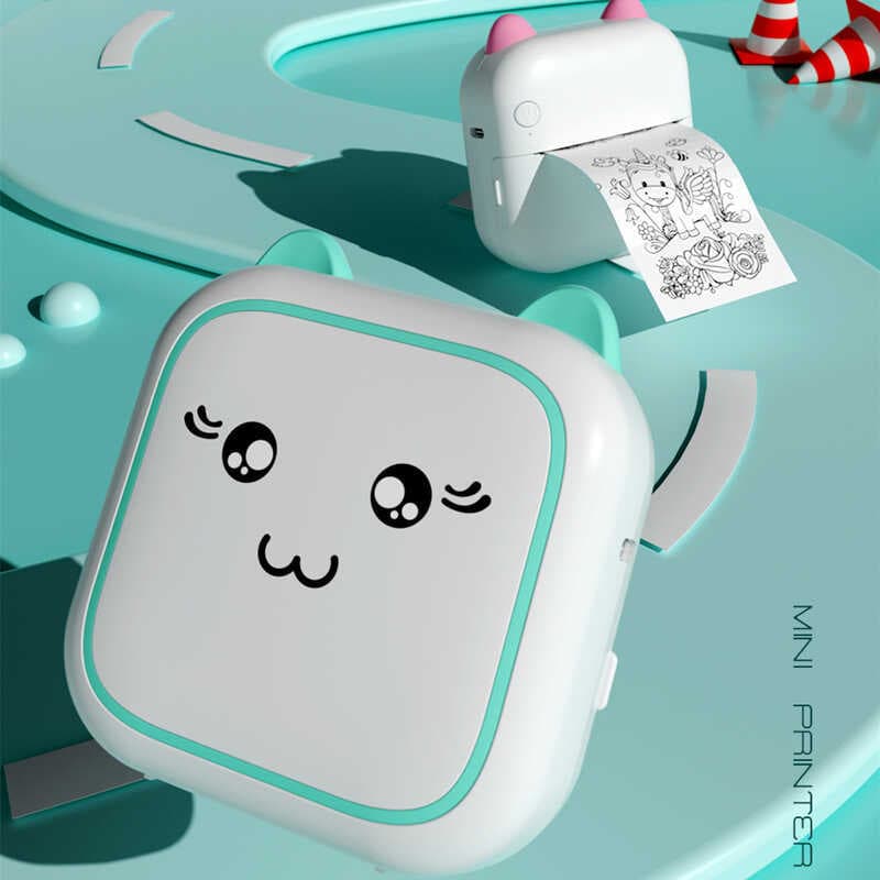 Xunchen AI Mini Impressora Fotográfica Impressora de Etiquetas Manual Notas Código 2D Impressora Térmica Bluetooth Peque