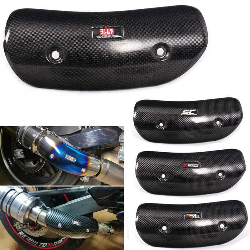 Tubo de escape da motocicleta seção intermediária Real fibra de carbono Anti-escaldante capa escorpião SC blindagem capa