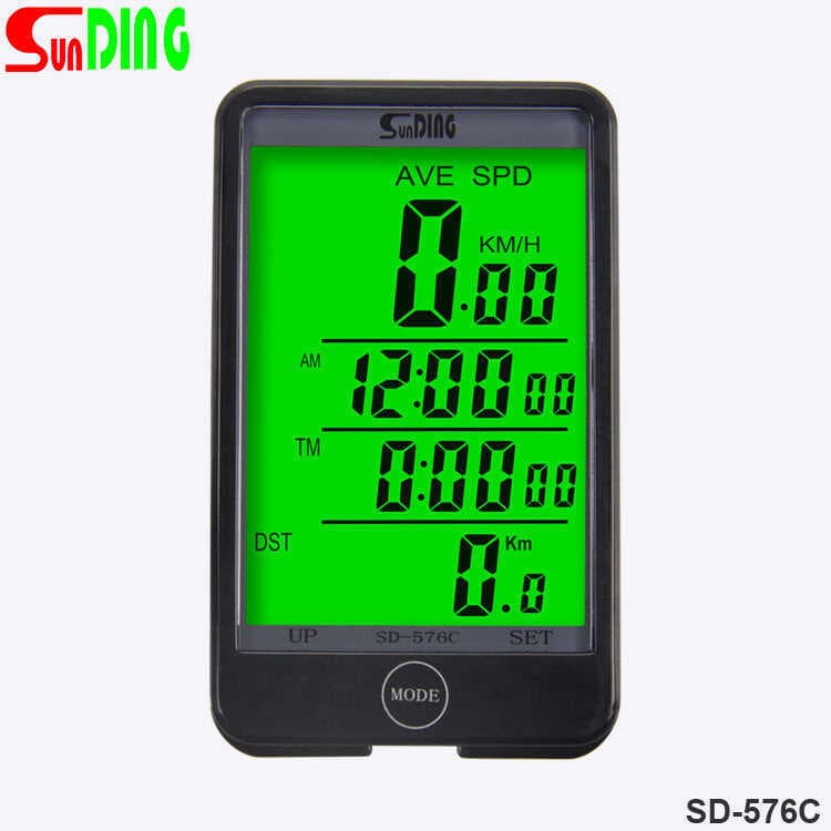 Shundong SD-576C Cronômetro de bicicleta sem fio grande tela sensível ao toque chinês inglês Mountain Bike temporizador 