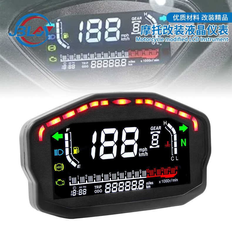 Instrumento Ducati modificado para motocicleta, instrumento LCD LED, medidor de temperatura da água combustível, odômetr