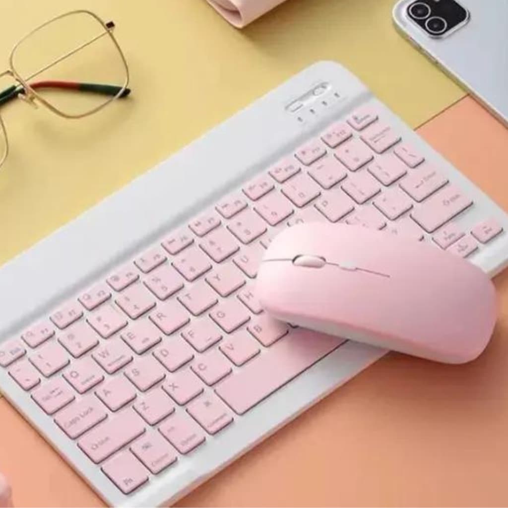 Conjunto de Teclado + Mouse Sem Fio Bluetooth