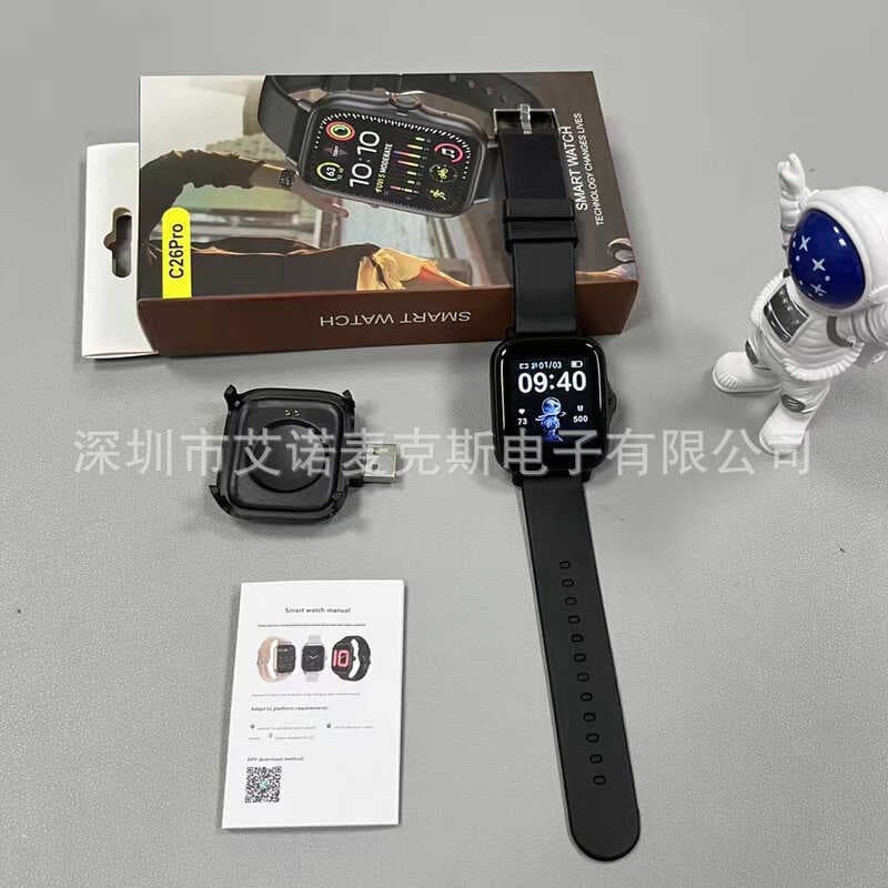 Novo produto quente C26PRO relógio inteligente Bluetooth chamada monitoramento de freqüência cardíaca lembrete de inform