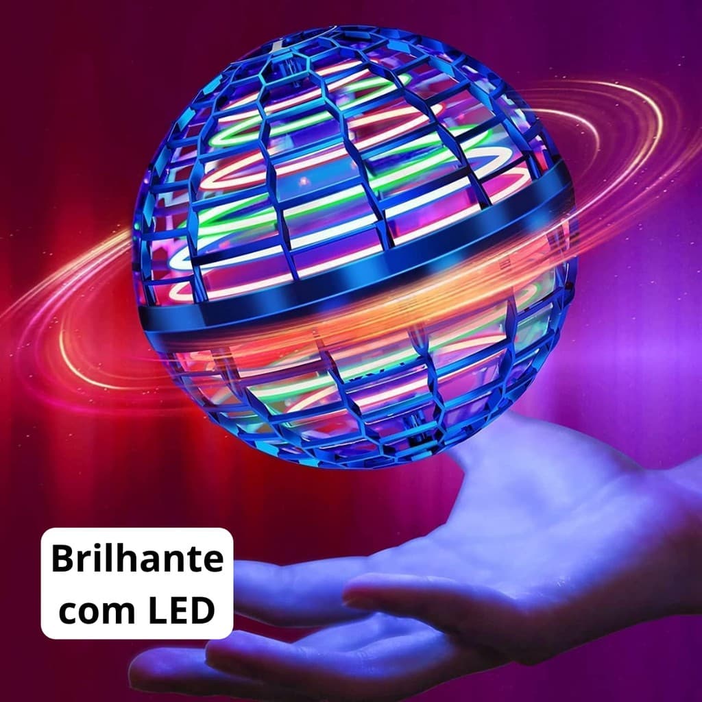 Bola Mágica Spinner Flutuante UFO Drone com Luz LED Brincadeiras ao Ar Livre boomerang