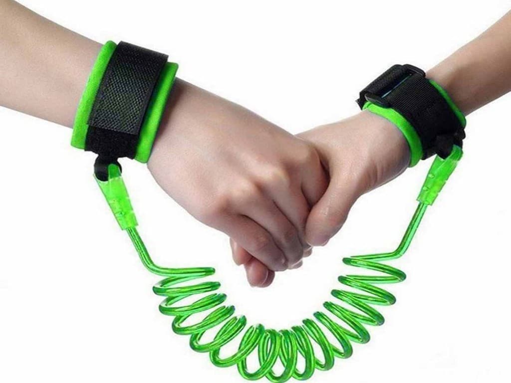 Guia De Segurança Coleira Pulseira Pulso Anti Perda Criança Cor:Verde