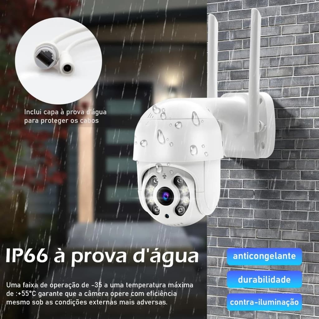 Câmera de Segurança IP Inteligente Wi-Fi FullHD com 2 Antenas e infravermelho BM-IP170