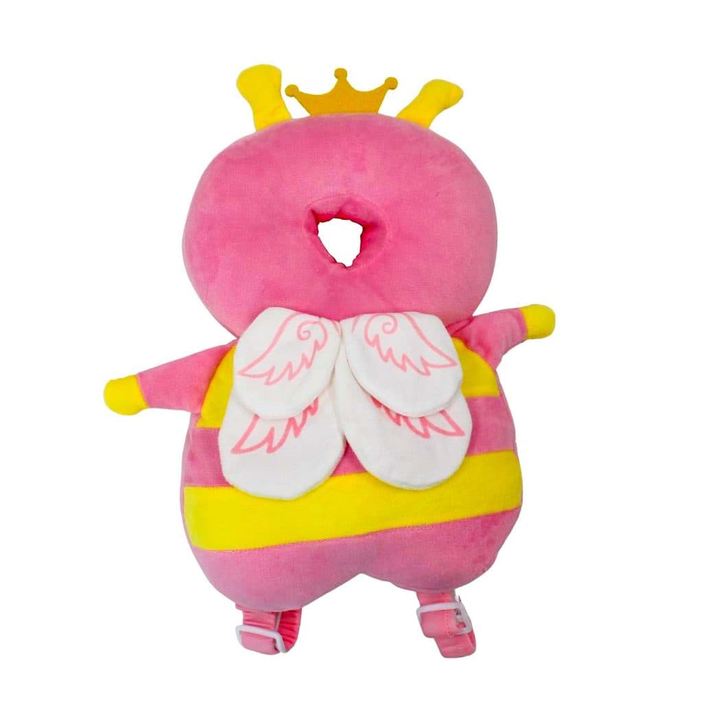 Almofada Mochila Proteção Cabeça Anti Queda Costas Bebe Cor:Rosa