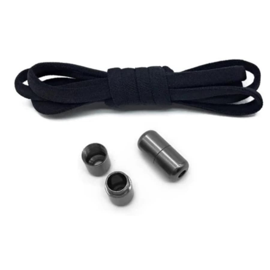 Cadarços redondos elásticos para adultos com travas de metal