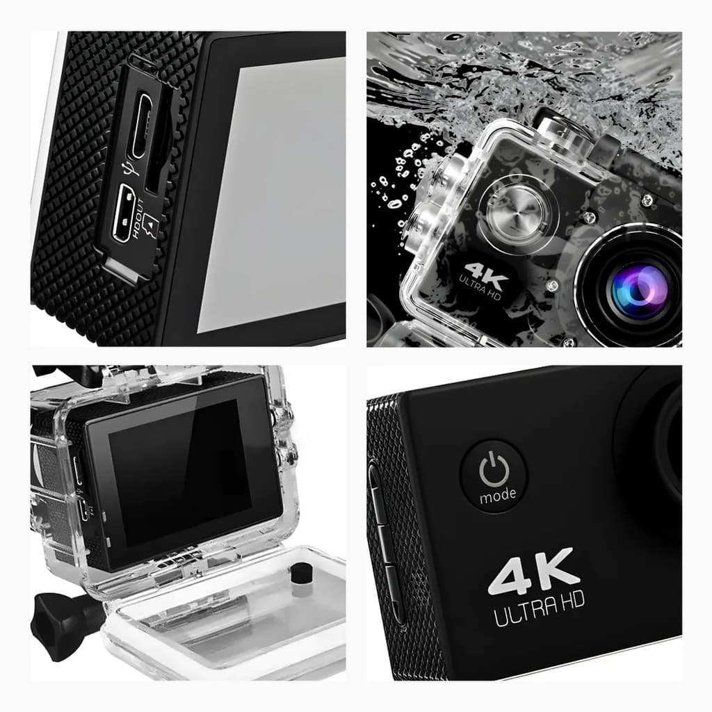 Câmera Filmadora Alta Qualidade Sport 4k Ultra Hd Wi-fi Capacete Pro Go Action A Prova DAgua 30M