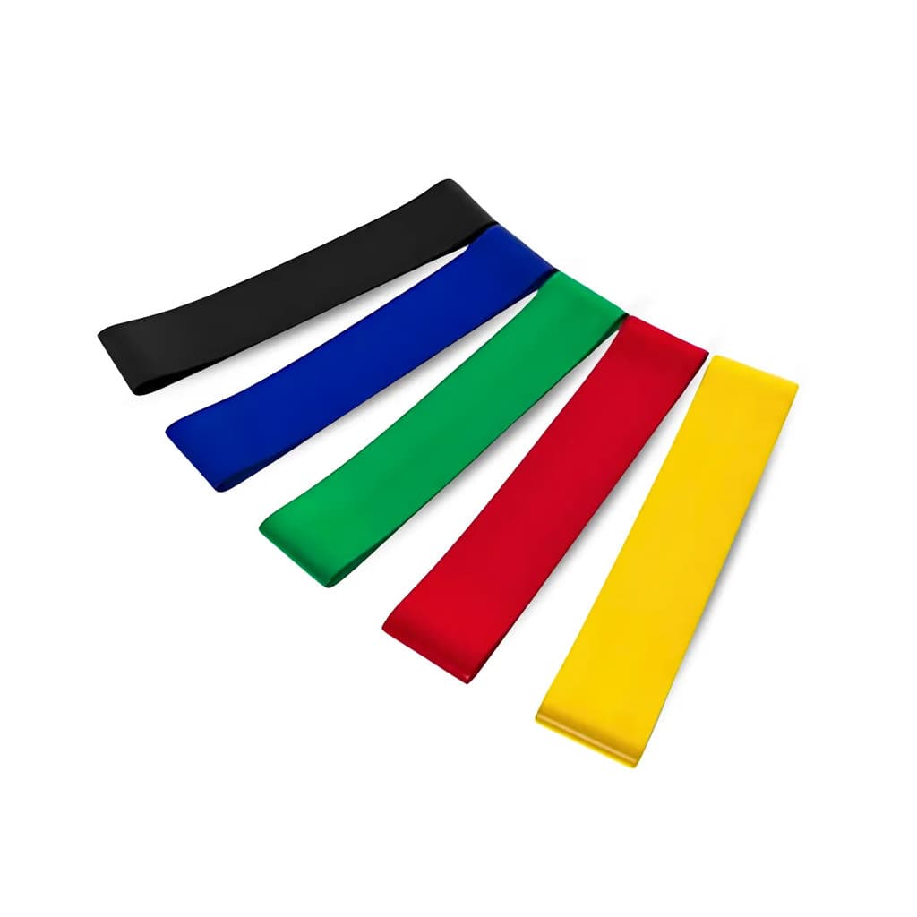Kit 5 Elásticos de Resistência Academia Musculação Fitness Treino Funcional Exercícios em Casa Pilates