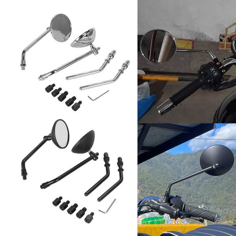 Retro motocicleta modificado pequeno espelho redondo invertendo espelho retrovisor refletor Harley XL883 pequeno macaco 