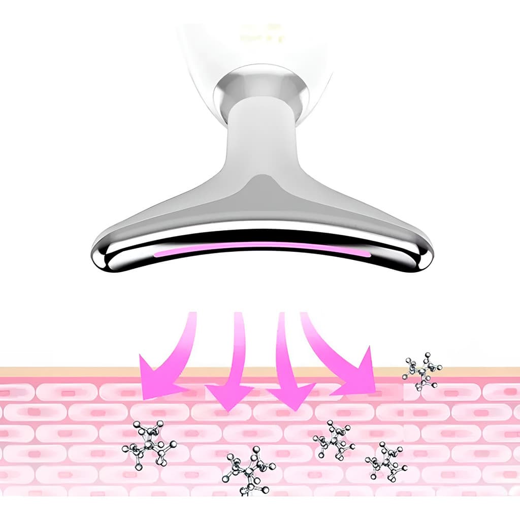 Massageador Facial Elétrico Pescoço Face Firmeza USB Cor:Branco