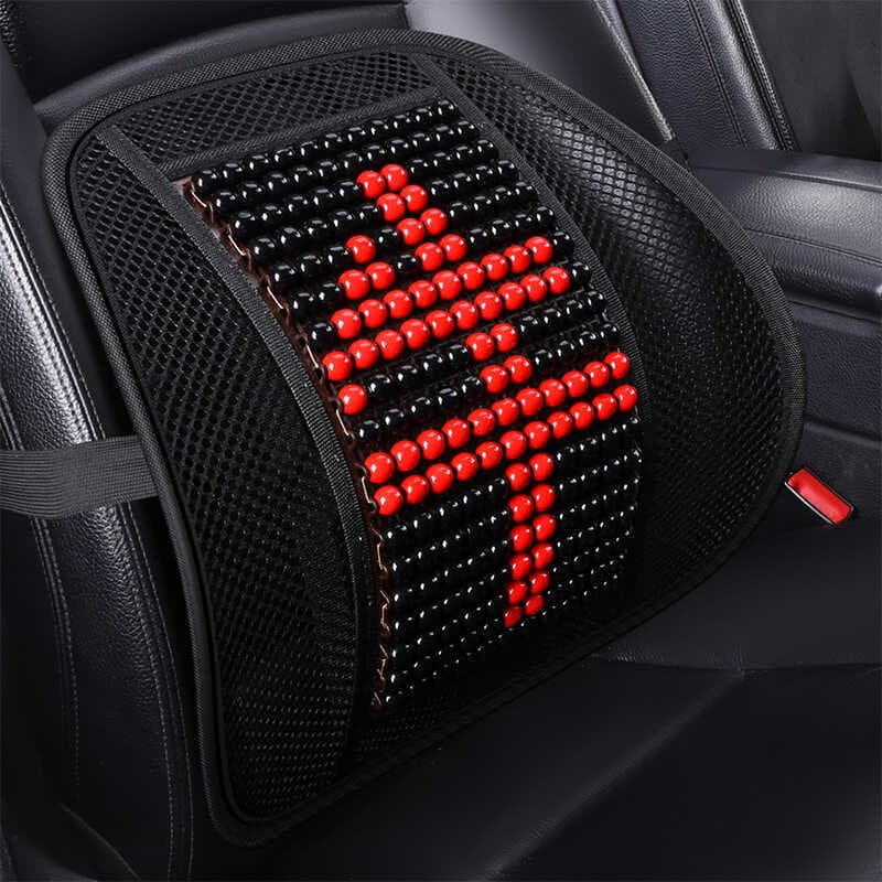 Almofada lombar do carro apoio de cintura almofada traseira assento de verão suporte lombar do carro contas de madeira r