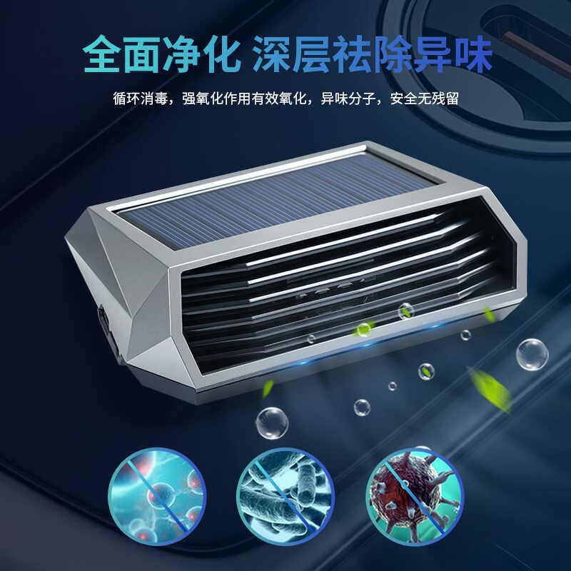 Purificador de ar Solar para carro, desodorante para carro, placa de número de estacionamento, gerador de ozônio, desinf