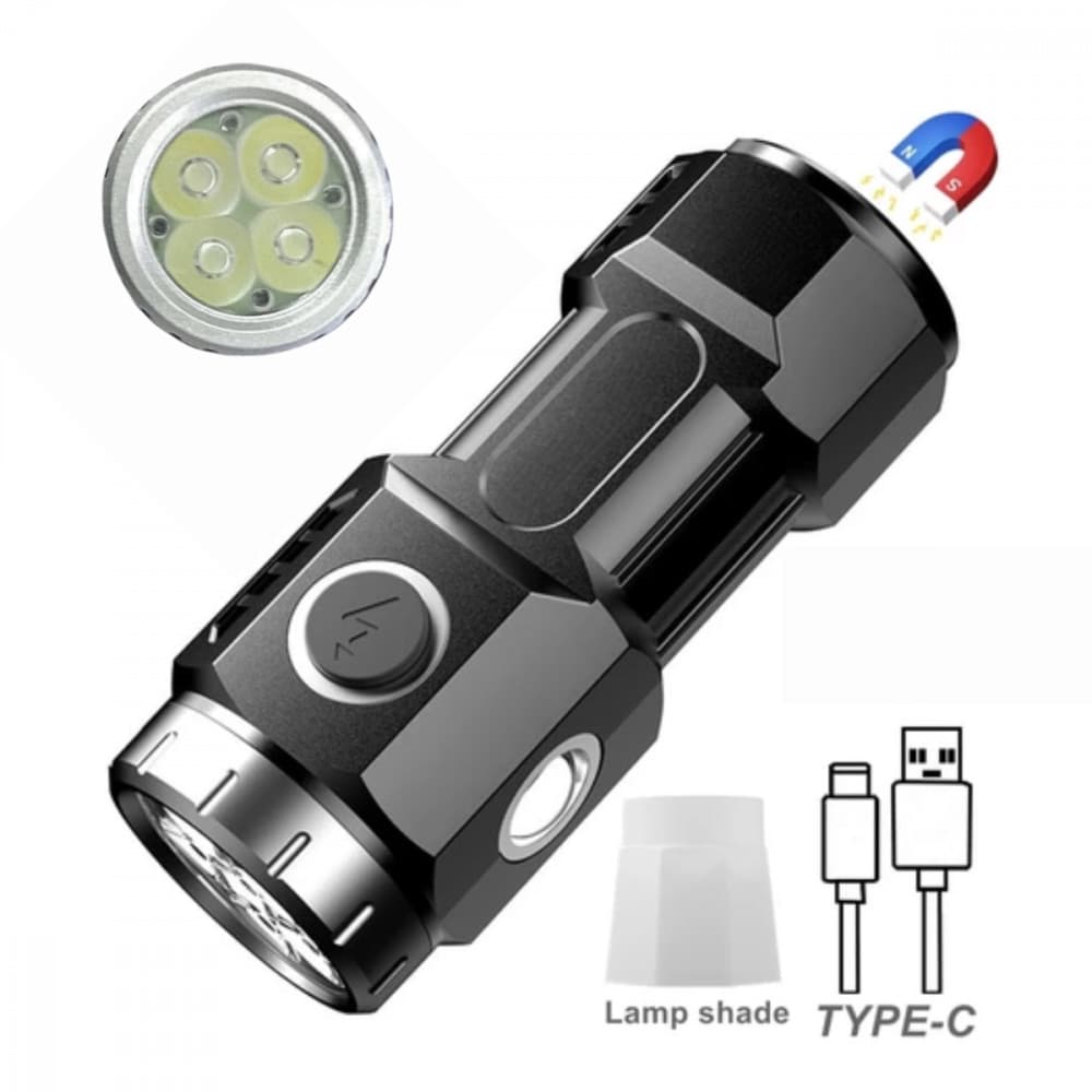 Mini Lanterna Tática USB Recarregável com Imã Kapbom