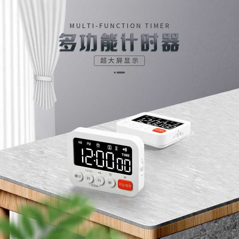 LED Temperatura Umidade Relógio Temporizador Reciclável Snooze Dois Conjuntos Alarme Despertador Eletrônico