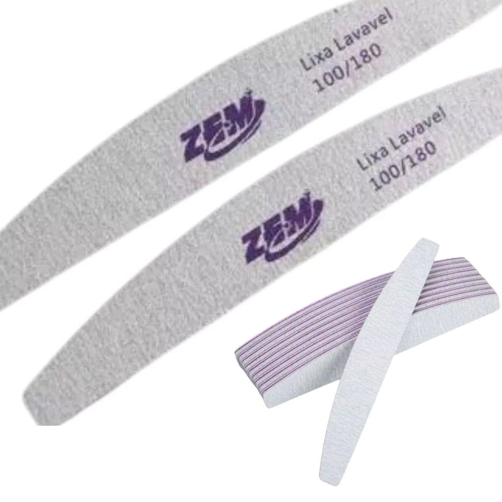 Kit com 20 Lixas de Unha Gel 100/180 - Alta Qualidade e Laváveis