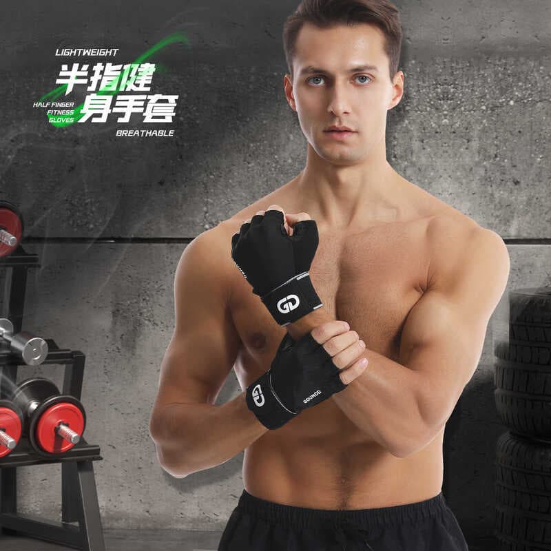 Luvas de Fitness microfibra antiderrapante resistente ao desgaste Design pulseira amarrada equipamento esportivo