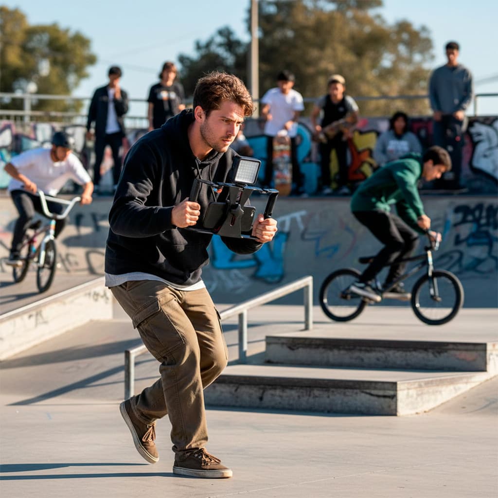 Estabilizador com Luz LED Suporte Celular Filmagem